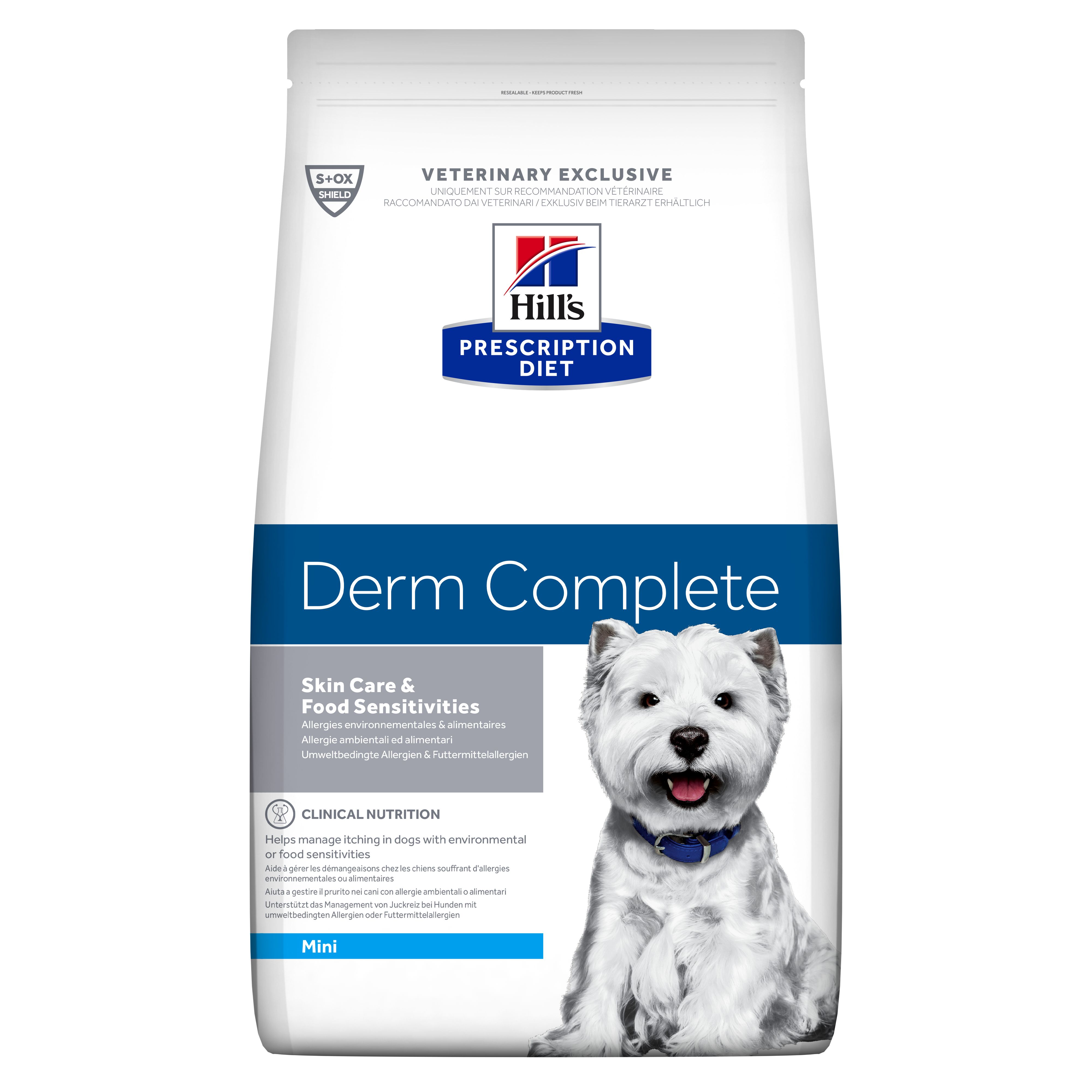 מזון יבש בוגר ומבוגר DERM COMPLETE גזע קטן 1.5 ק"ג לכלבים