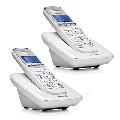 טלפון אלחוטי זוגי Motorola S3002 מוטורולה - לבן