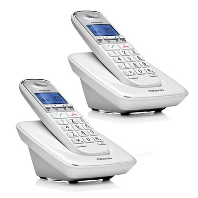 טלפון אלחוטי זוגי Motorola S3002 מוטורולה - לבן