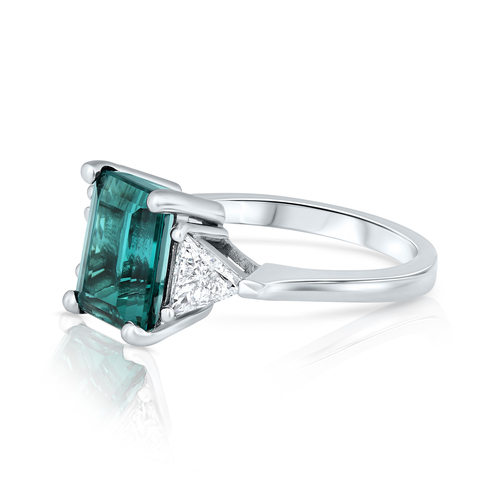טבעת Tourmaline Mendi ויהלומים בצורת משולש