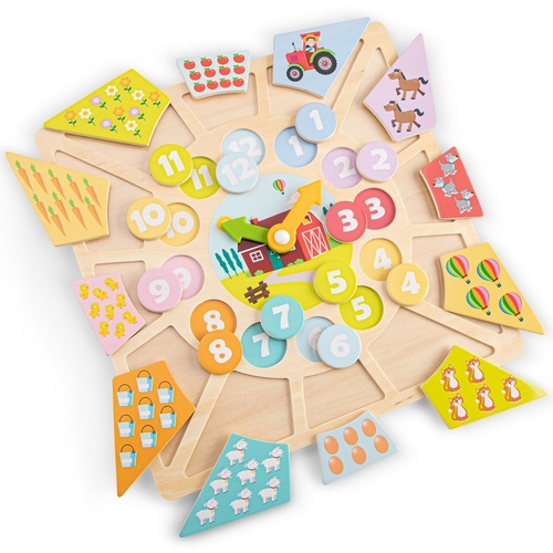 פאזל שעון פעילות לימודי מעץ 24 חלקים