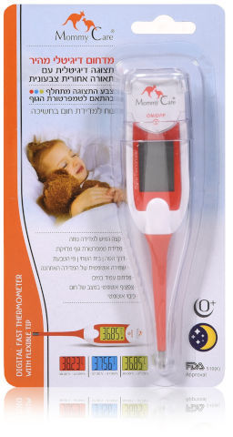 מדחום דיגיטלי עם תצוגה גדולה וצבעונית