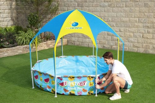 בריכת צינורות עגולה עם גגון 244X51 ס''מ 56432 Bestway