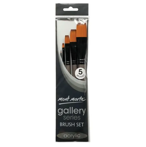 סט מכחולי Gallery לאקריליק 5 מכחולים Mont Marte