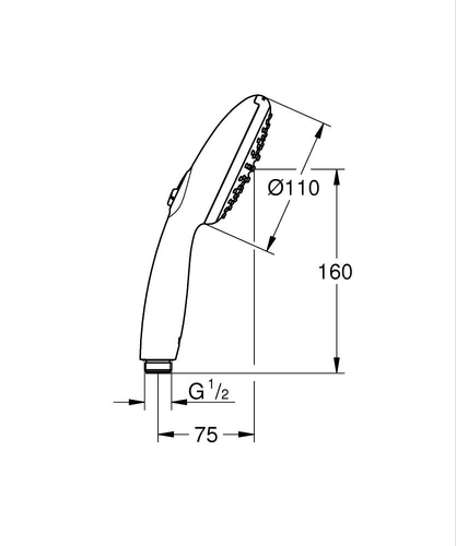 שירטוט מזלף 26161003 TEMPESTA כרום GROHE