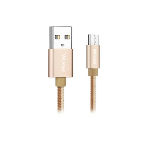 כבל מיקרו 3A 1.2M FABRIC USB זהב