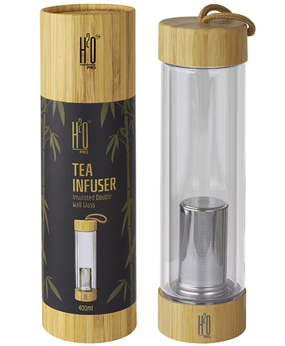 בקבוק זכוכית דופן כפולה עם פילטר לחליטת תה Tea Brewing