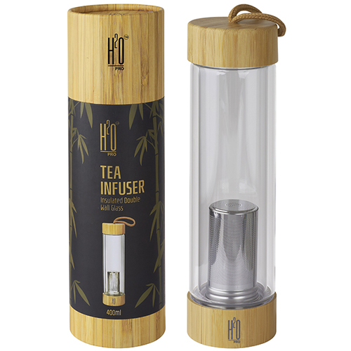 בקבוק זכוכית דופן כפולה עם פילטר לחליטת תה Tea Brewing