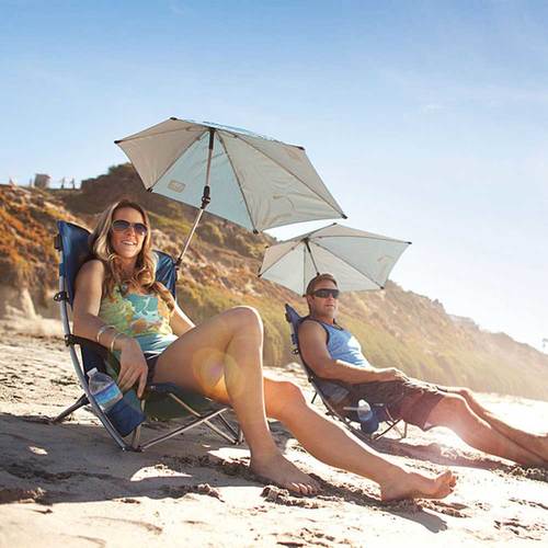 כיסא ים נמוך חוף +ציליה הגנה  - Sport Brella Beach Chair