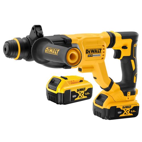 פטישון נטען DEWALT DCH263P2 18V XR SDS-Plus - ערכה עם שתי סוללות 5 אמפר, מטען, ידית צד וארגז TSTAK