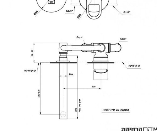 כיסוי חיצוני עדין למערכת קיר 3 דרך פלטה וידית סדרת מונסון חברת חמת 301781
