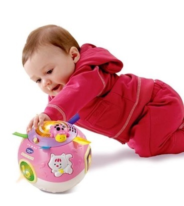 כדור תנועה לעידוד זחילה דובר עברית - ורוד