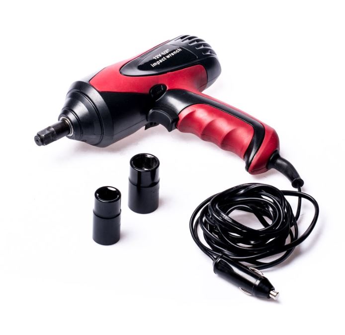מפתח גלגלים אימפקט 12V דרייב "1/2 כולל 2 בוקסות 17/19, 21/23 מ"מ מק”ט: 1134110
