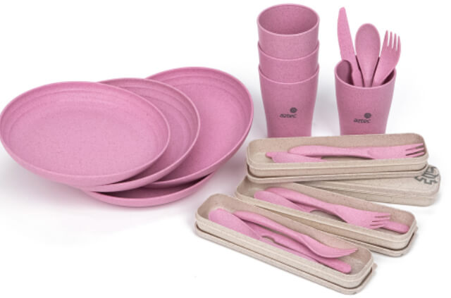 סט כלי אוכל לפיקניק PICNIC SETS ורוד