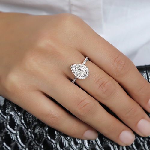 טבעת יהלומים1.05ct מזהב 14K