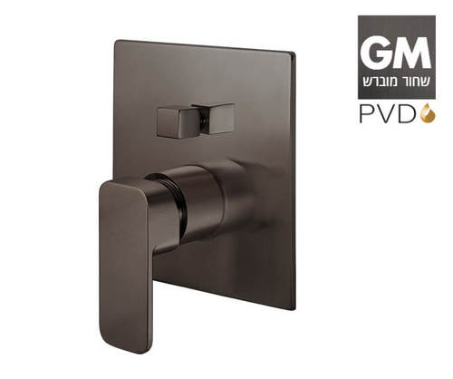 מערכת קיר 305488GM אינטרפוץ קומפלט (גוף פנימי + כיסוי) 4 דרך שחור מוברש PVD סדרת רומא חמת