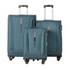 סט מזוודות טרולי 20, 24 ו-28 אינץ' קלות משקל עם גלגלים מסתובבים וידית טלסקופית נשלפת בצבע טורקיז