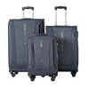 סט מזוודות טרולי 20, 24 ו-28 אינץ' קלות משקל עם גלגלים מסתובבים וידית טלסקופית נשלפת בצבע אפור