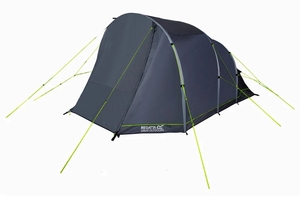 אוהל מתנפח לארבעה אנשים עם חדר שינה נפרד עשוי בדים חסיני אש המגינים מפני רוחות וגשם - אפור