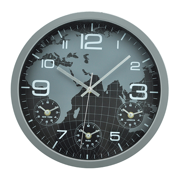 שעון קיר מפת העולם - 4 ארצות ערים