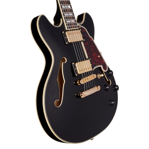 גיטרה חשמלית רבע נפח כולל ארגז D'Angelico EXCEL MINI DC BLACK