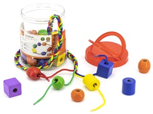 חבילת 30 חרוזים גדולים מעץ מלא