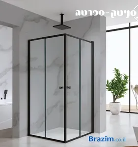 מקלחון פינתי סניטק ספרטה הזזה 78.5-80.5 שחור