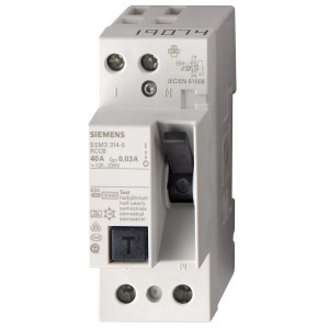 ממסר פחת SIEMENS 5SV3314-6 2X40/0.03 30mA