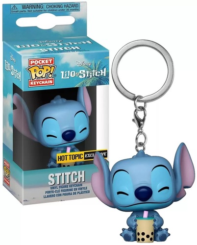 מחזיק מפתחות פופ: Lilo&Stitch- Stitch w/Boba - סטיץ' לילו וסטיץ'