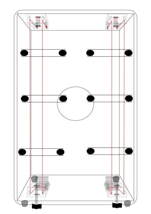 קחון עץ מלא BH מתכוונן בצבע אדום כהה מבית BOTH HANDS