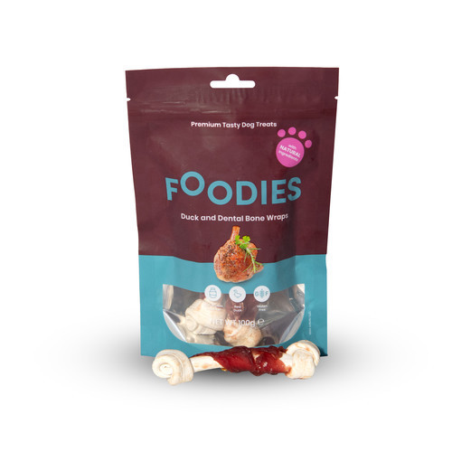 חטיף FOODIES פודיס גלילת ברווז עם עצם דנטלית 100 גרם