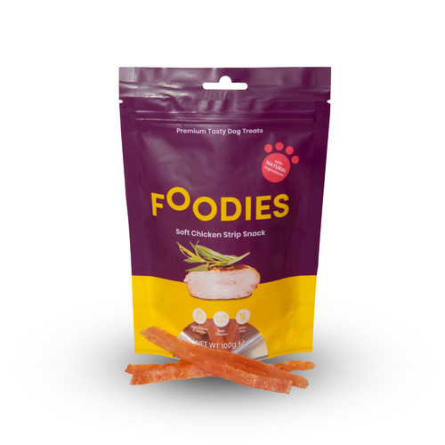 חטיף FOODIES פודיס רצועות עוף רכות 100 גרם