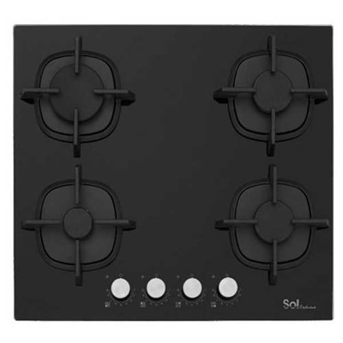 כיריים גז SOL F6GBC-644 זכוכית שחורה