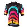 חולצה לרכיבת אופניים לגברים NEW STRIPES JERSEY שחור-צבעוני דקה אלסטית טכנית מאוד ומנדפת