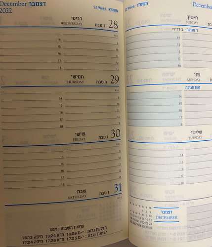 יומן שבועי קסטלי 8X15 קלאסיק 2025-2026