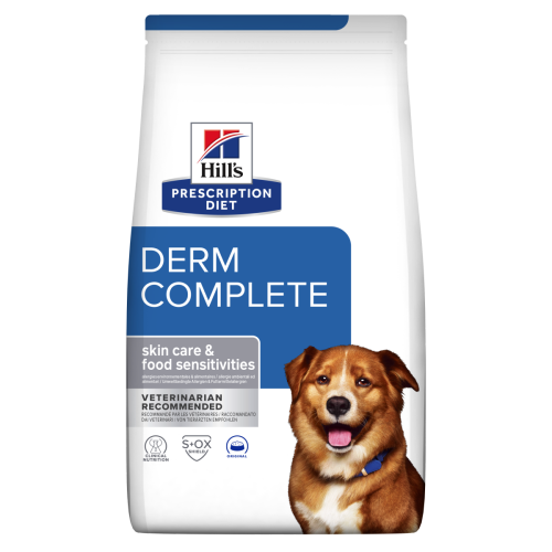 Derm Complete | Hill's Prescription הילס לכלב בוגר או מבוגר מגזע בינוני וגדול, 12 ק