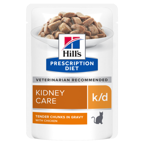 פאוץ' נזיד גורמה k/d | Hill's Prescription Diet הילס לחתול עוף, 85 גרם