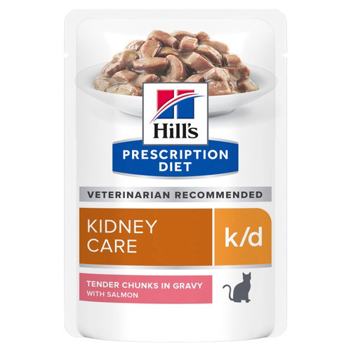 פאוץ' נזיד גורמה k/d | Hill's Prescription Diet הילס לחתול סלמון, 85 גרם