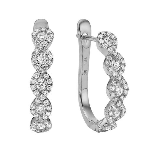 עגילי יהלומים בעיצוב אינפיניטי 0.63ct מזהב 14K