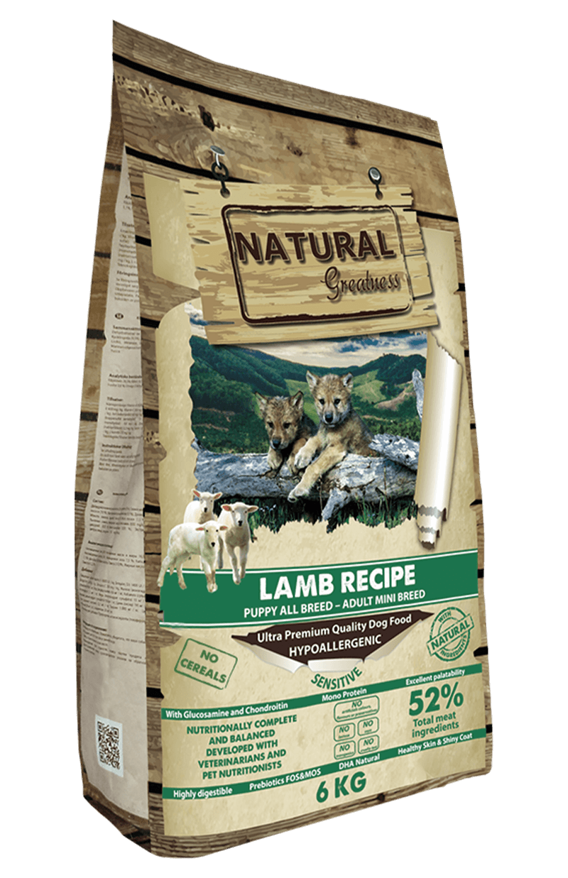 נטורל גרייטנס טלה מיני לכלב בכל שלבי החיים lamb recipe adult mini - במשקל 6 ק"ג