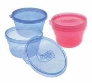 רביעיית קערות פלסטיק עם מכסה מונע נזילות 330 מ"ל