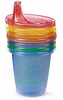 רביעיית כוסות פלסטיק עם מכסה מונע נזילות 300 מ"ל