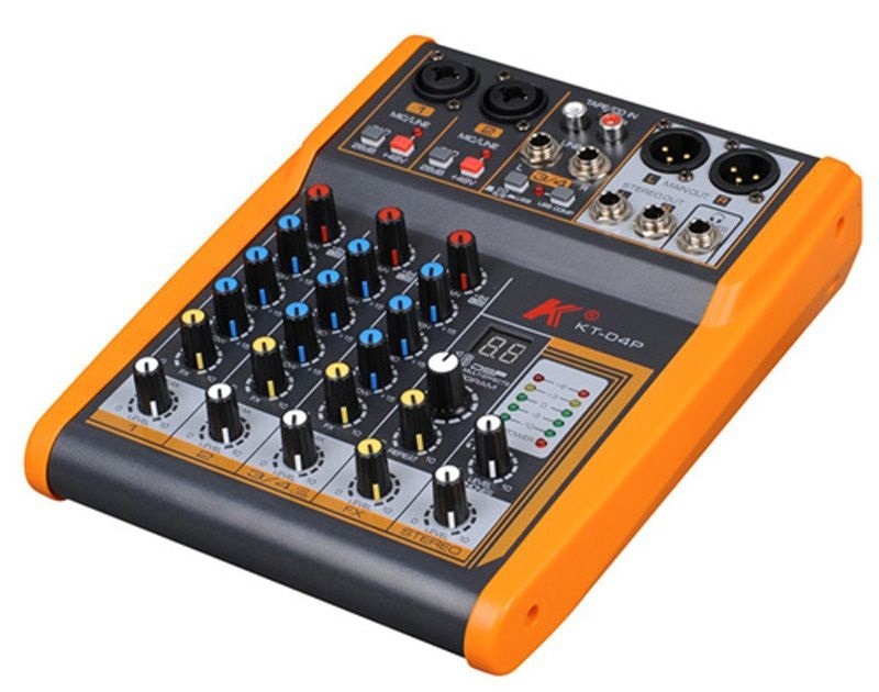 מיקסר 4 ערוצים עם אפקטים יציאות KARSECT KT-04P XLR