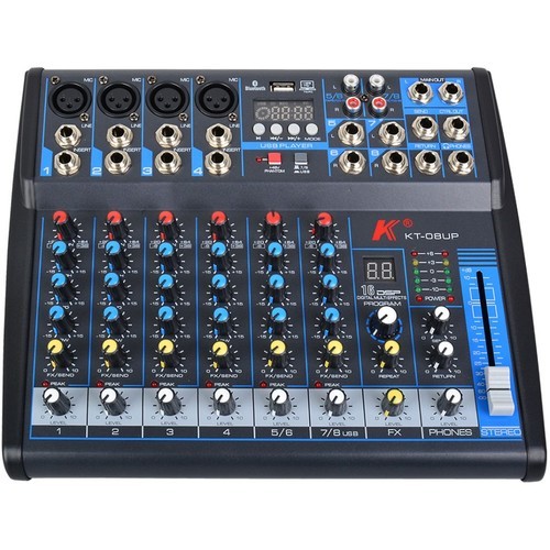 מיקסר 8 ערוצים עם אפקטים KASECT KT-08UP BLUETOOTH Karsect