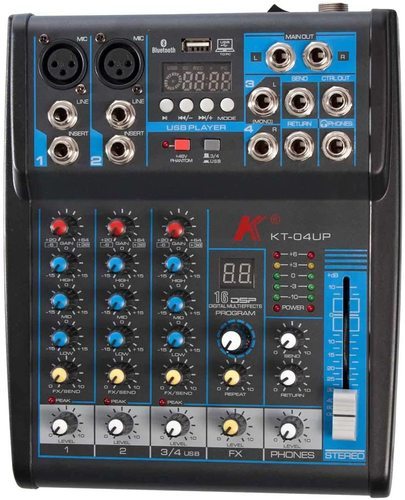 מיקסר 4 ערוצים עם אפקטים KARSECT KT-04UP BLUETOOTH