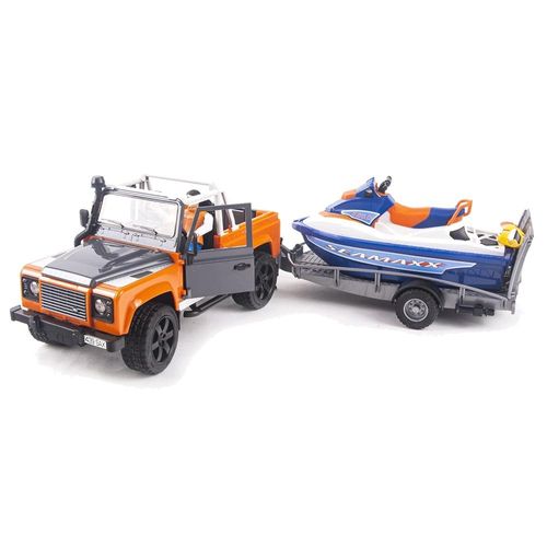 ג'יפ לנד רובר ואופנוע ים ונהג - 02599 Bruder Jeep Land Rover
