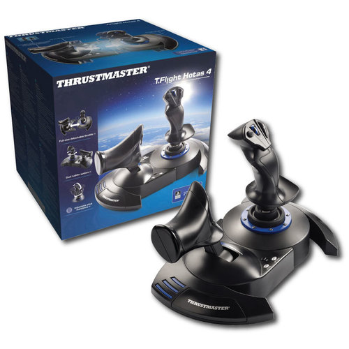 בקר טיסה עם מצערת למחשב PC ולפלייסטיישן 4/5 דגם Thrustmaster T.Flight Hotas 4 - יבואן רשמי 