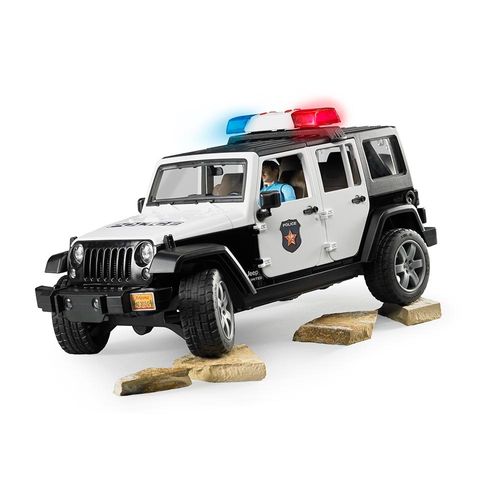 ג’יפ רנגלר רכב משטרה לילדים + שוטר ואביזרים - 02526 Bruder Wrangler
