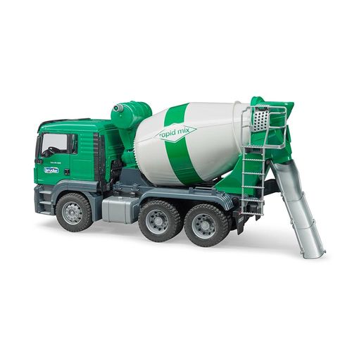 מערבל בטון MAN עם צינור מים ואביזרים - ירוק Bruder 03710