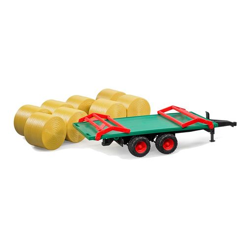 עגלה לטרקטור כולל בלות חציר עגולות - BRUDER 02220